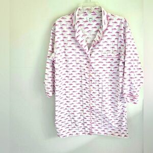 Marigot Nightshirt Pink Alligators Cotton
